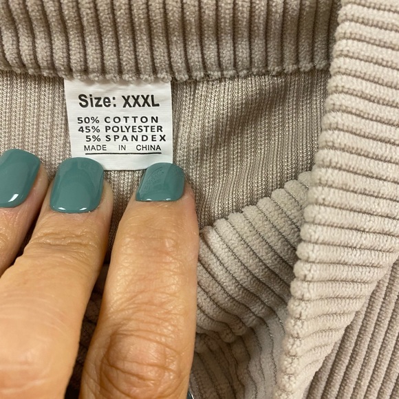 Beige Corduroy Pullover with Brown Elbow Patches - Picture 3 of 3